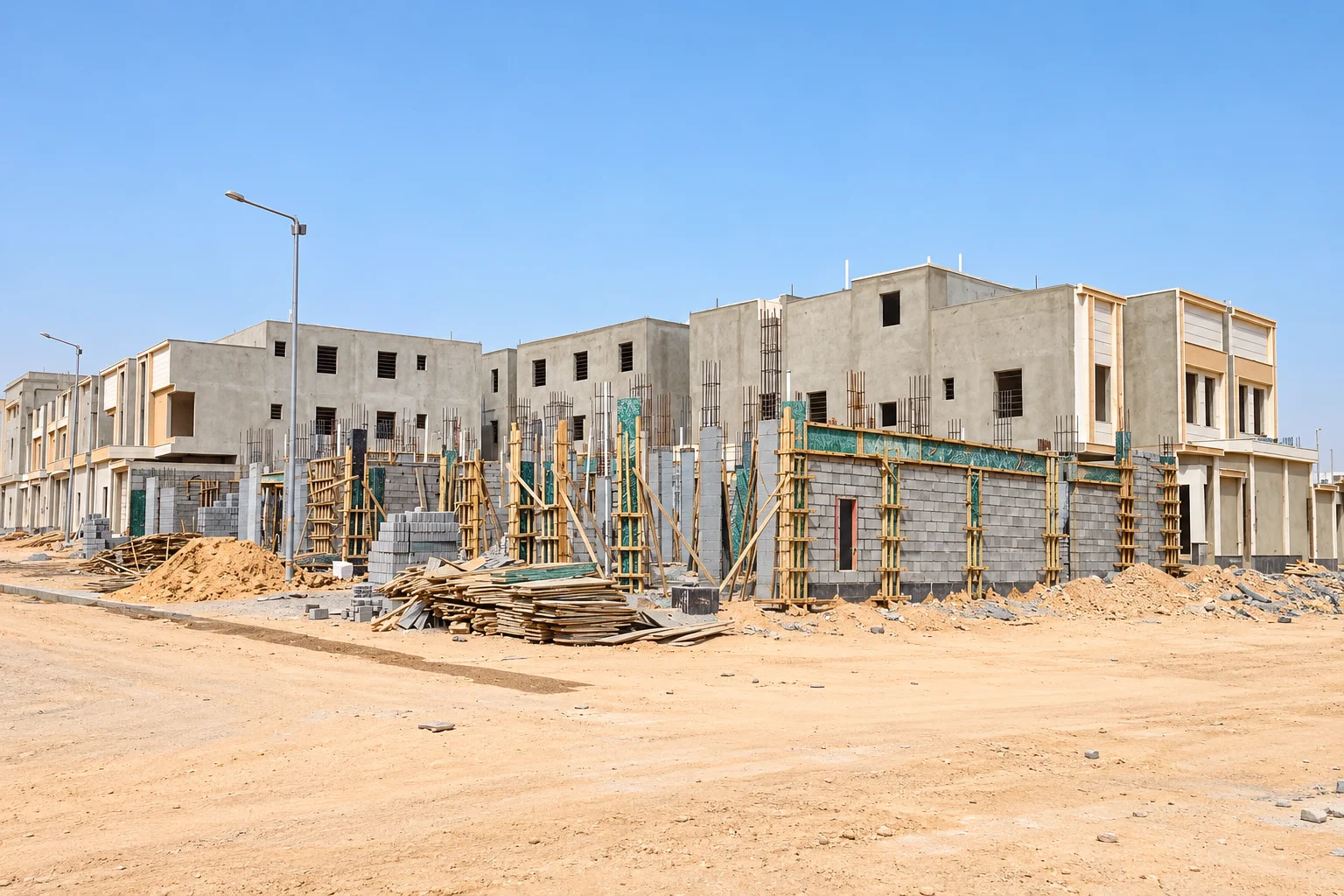 Residential construction progress, view 2