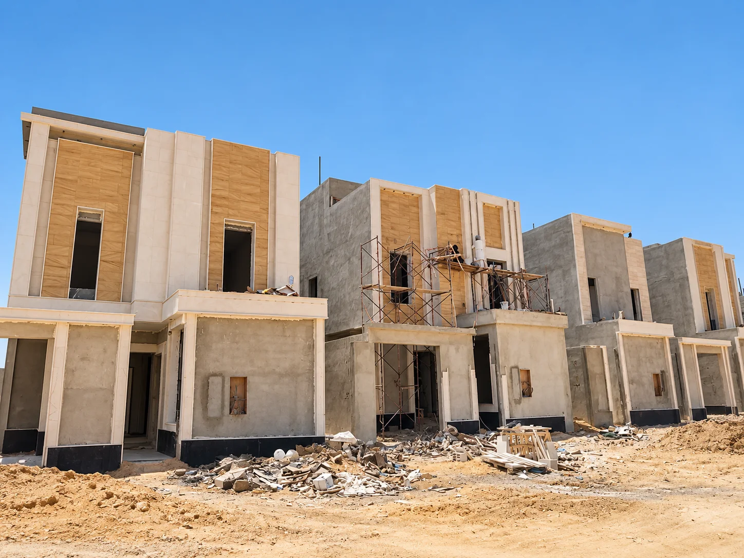 Residential construction progress, view 6